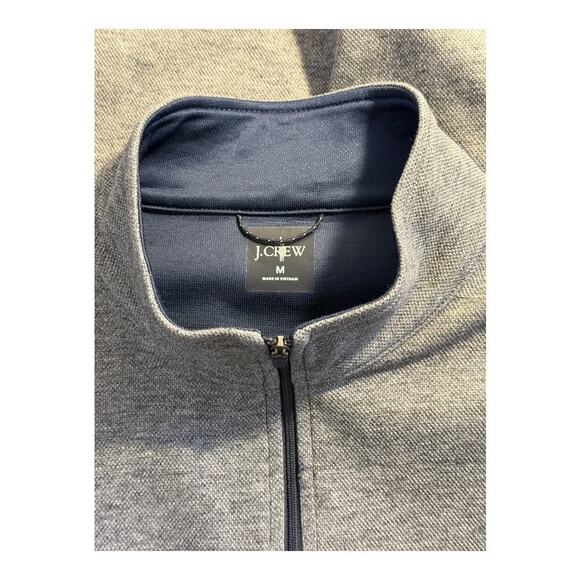 NWOT J. Crew Medium Heather Gravel Navy Performance half-zip pullover‎ COOLMAX - Picture 5 of 8